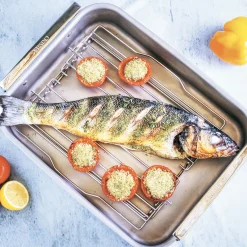 CRISTEL Plat à four inox 40 cm - avec accessoires