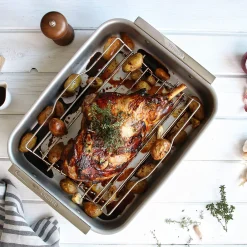 CRISTEL Plat à four inox 40 cm - avec accessoires