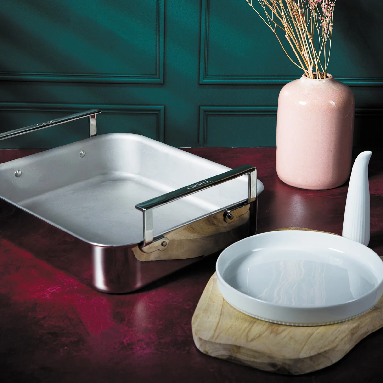 CRISTEL Plat à four inox 40 cm - sans accessoires