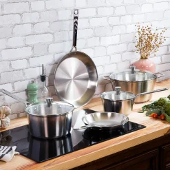 CRISTEL Poêle en inox brossé