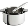 CRISTEL Set de 3 casseroles inox + 1 poignée amovible Zénith