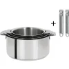 CRISTEL Set de 4 casseroles inox + 2 poignées amovibles Zénith