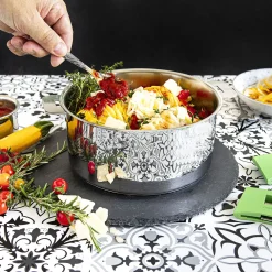 CRISTEL Set de 3 casseroles inox + 1 poignée amovible colorée