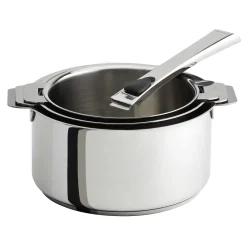 CRISTEL Set de 3 casseroles inox + 1 poignée amovible