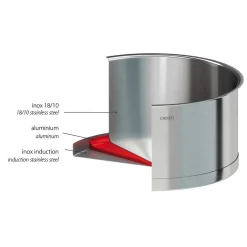 CRISTEL Set de 3 casseroles inox brossé + 1 poignée amovible Zénith