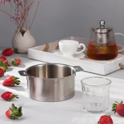 CRISTEL Set de 3 casseroles inox brossé + 1 poignée amovible Zénith