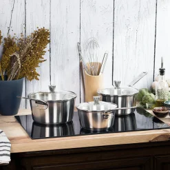 CRISTEL Série 3 casseroles en inox brossé