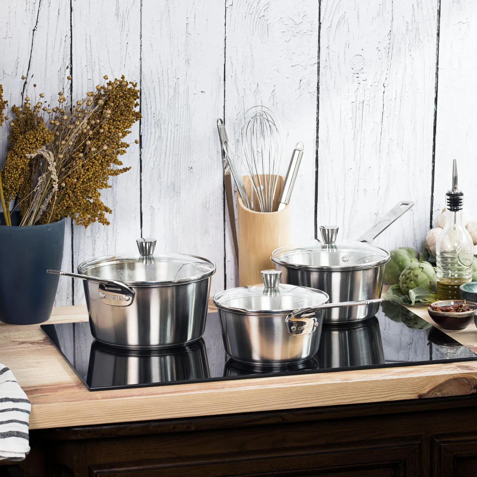 CRISTEL Série 3 casseroles en inox brossé