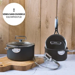 CRISTEL Série de 3 casseroles aluminium