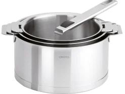 CRISTEL Série de trois casseroles Strate + poignée amovible Strate
