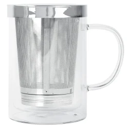 CRISTEL Verbena - mug en verre double paroi avec filtre dévissable